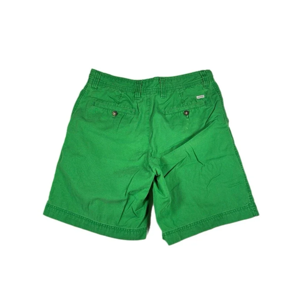 IZOD Saltwater Green Cotton Flat Front Chinos Mens Shorts Size 32